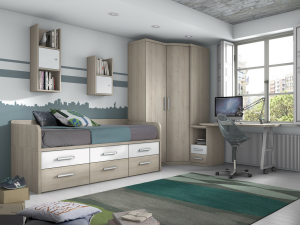 Cama con contenedores