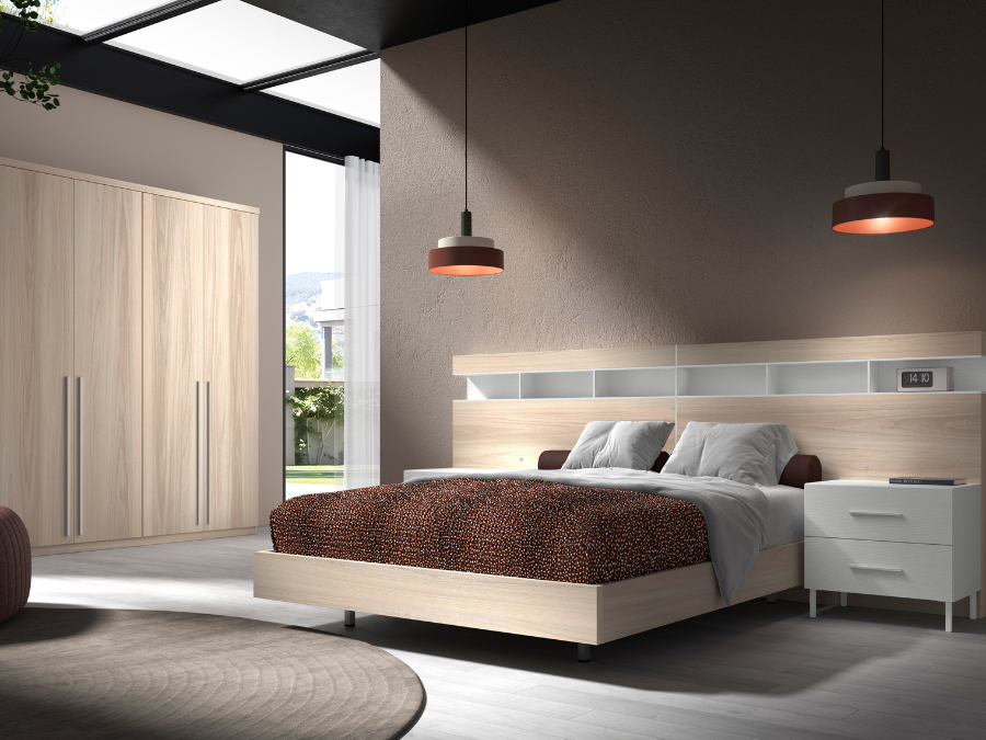 Dormitorio Kroma cabecero Repisa